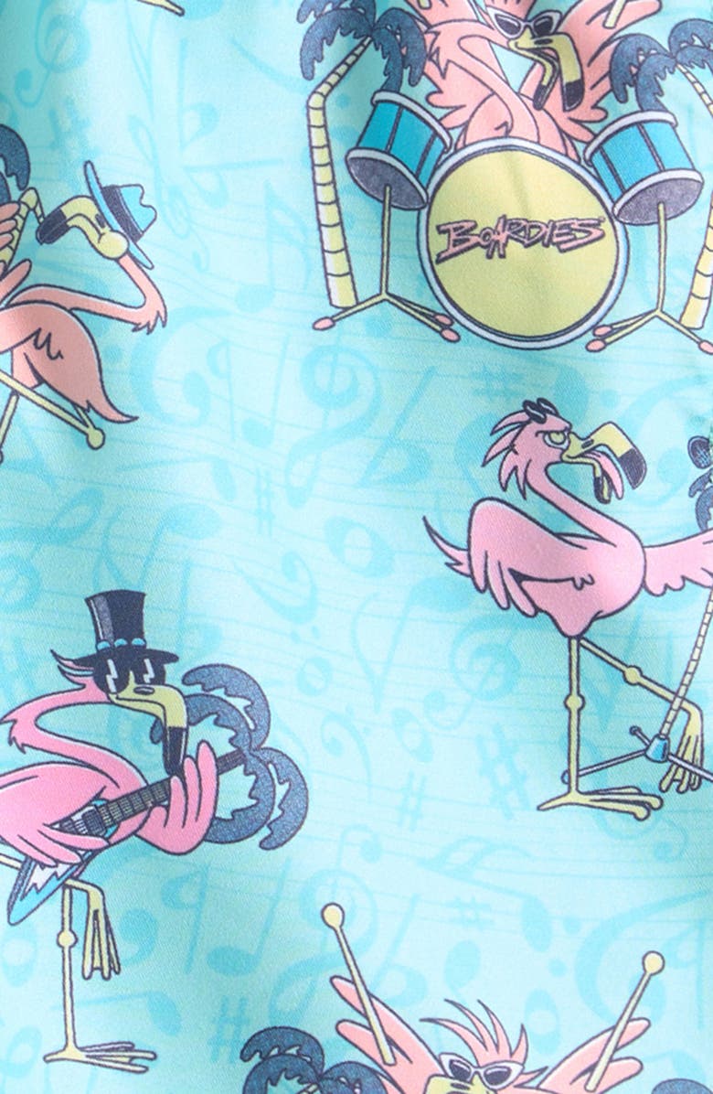 Boardies Kids' Flamringo Swim Trunks, Alternate, color, Aqua