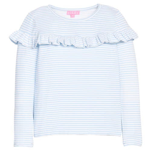 Bisby Kids' Front Ruffle Emily Top In Blue