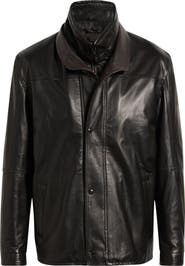 Remy Leather Leather Jacket with Removable Inset Bib