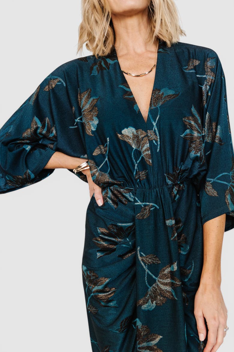 Shaneen Ruched Midi Dress, Alternate, color, Blue
