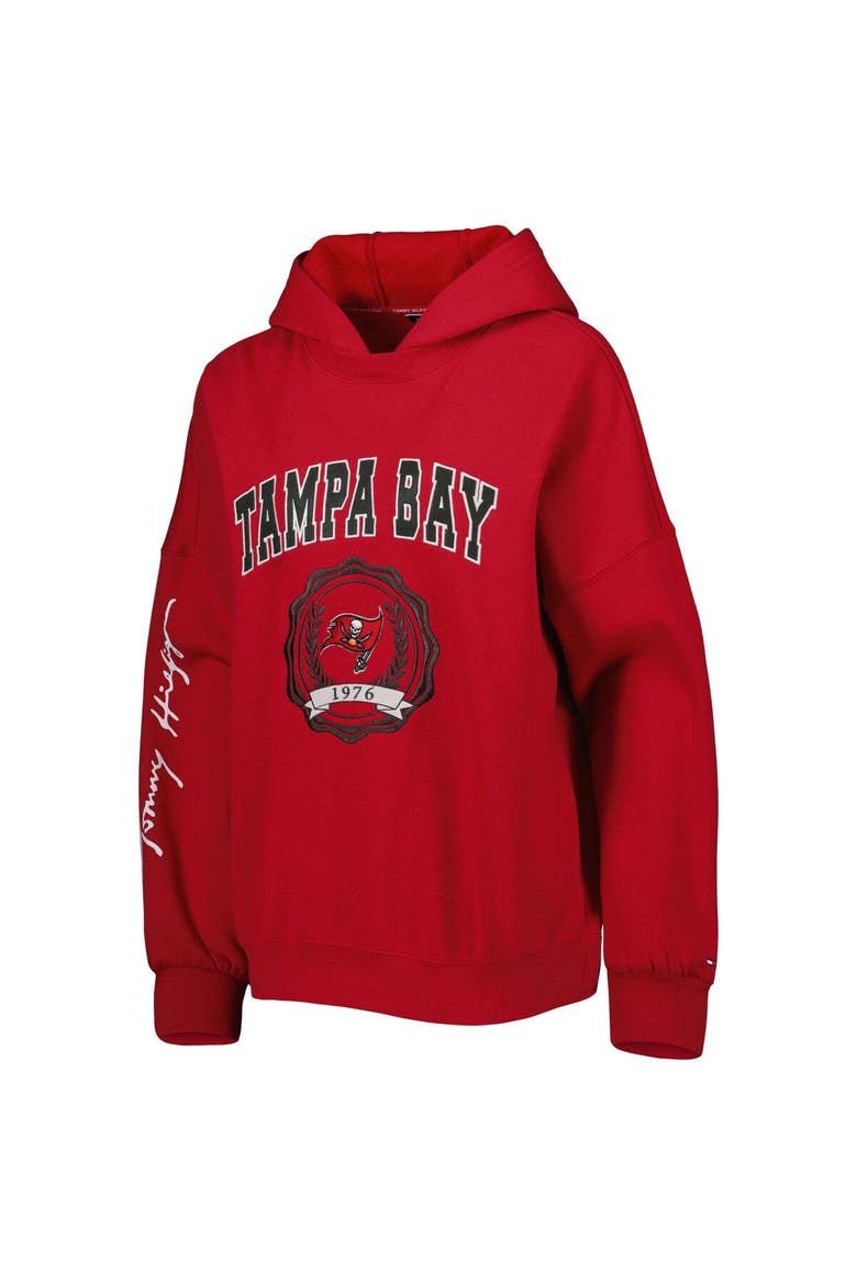 Women's Tommy Hilfiger Red Tampa Bay Buccaneers Becca Drop Shoulder Pullover Hoodie, Alternate, color, Red