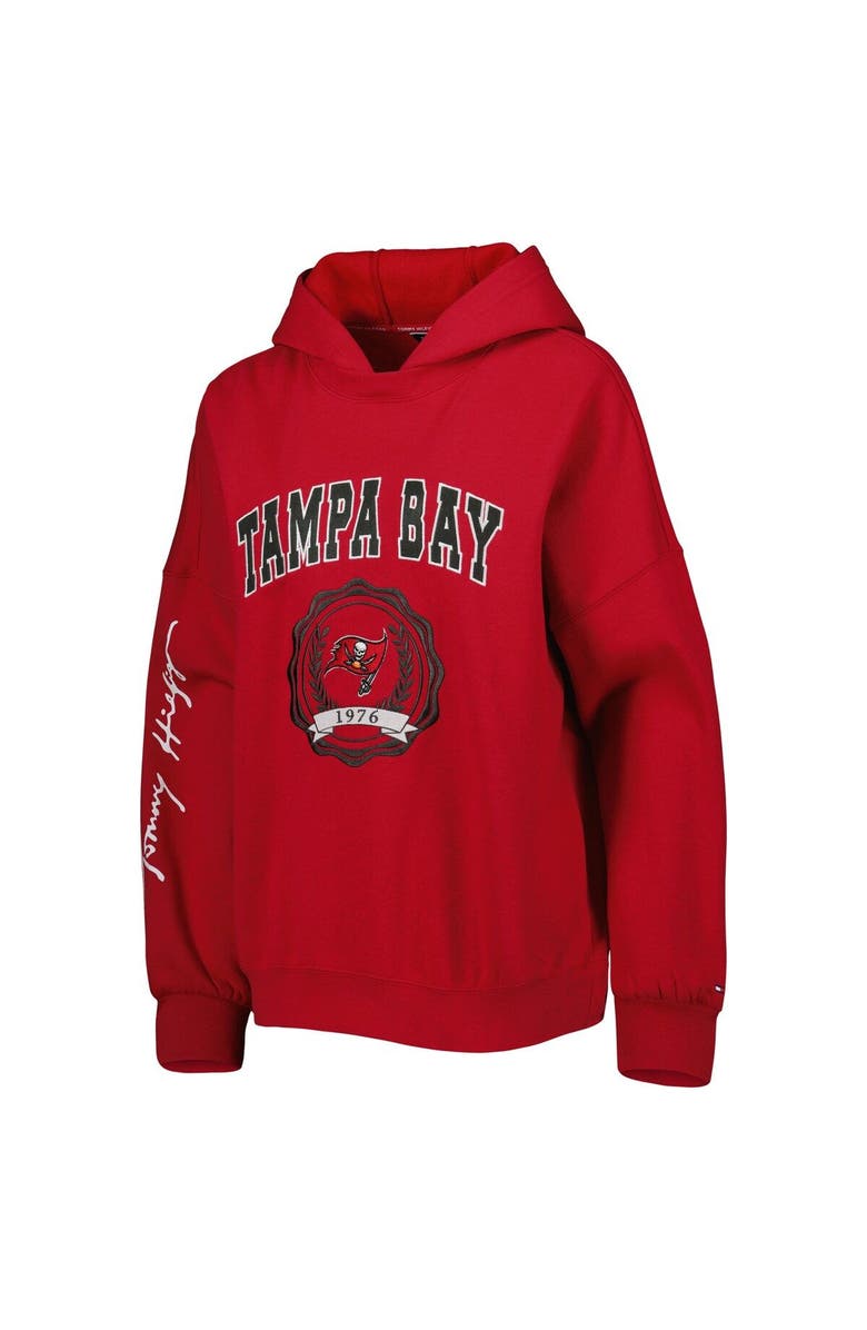 Tommy Hilfiger Women's Tommy Hilfiger Red Tampa Bay Buccaneers Becca Drop Shoulder Pullover Hoodie, Alternate, color, Red