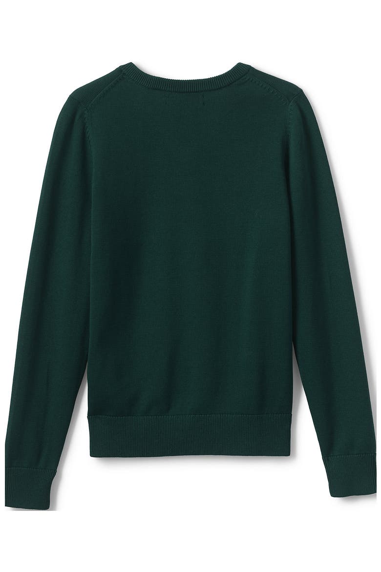 School Uniform  Cotton Modal Fine Gauge V-neck Sweater, Alternate, color, Evergreen