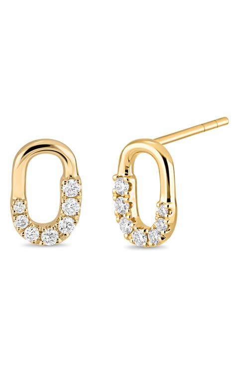 Varda Diamond Link Stud Earrings