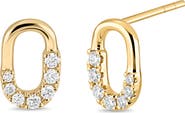 Bony Levy 18K Gold Varda Diamond Link Stud Earrings