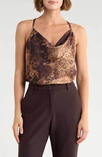 Ramy Brook Yohana Leopard Print Cowl Neck Camisole