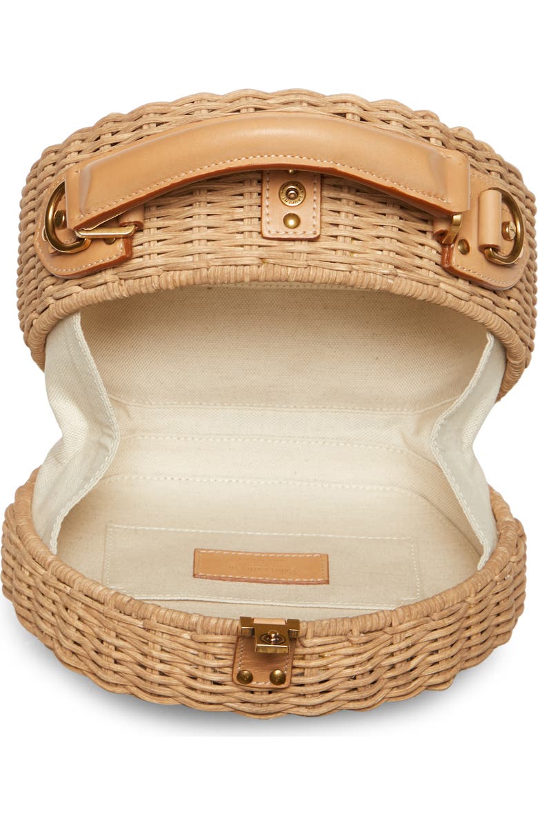 Saint Laurent Small Mica Wicker Top Handle Bag, Alternate, color,