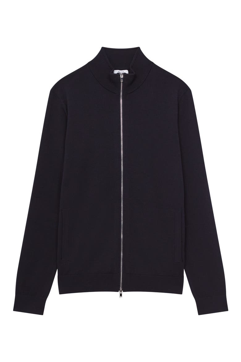 Hampshire Wool Zip Cardigan, Alternate, color, NAVY