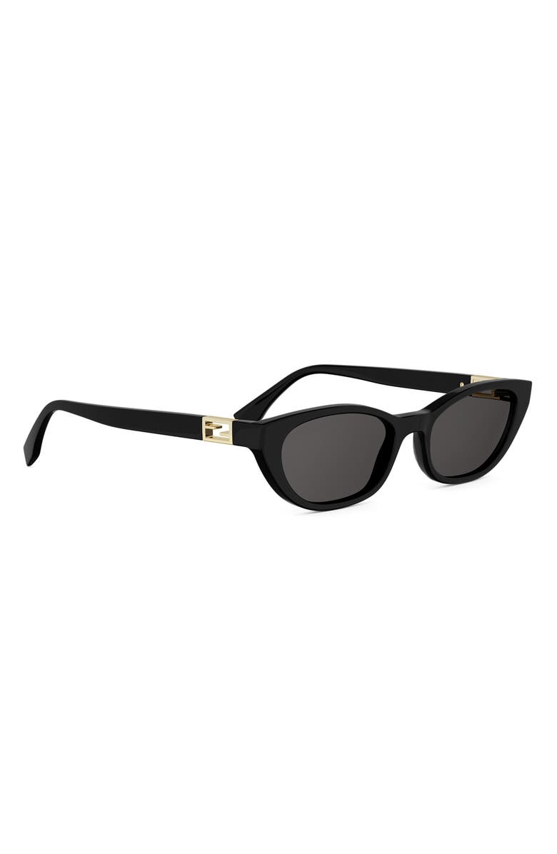 Fendi Baguette 54mm Cat Eye Sunglasses, Alternate, color, Shiny Black / Smoke
