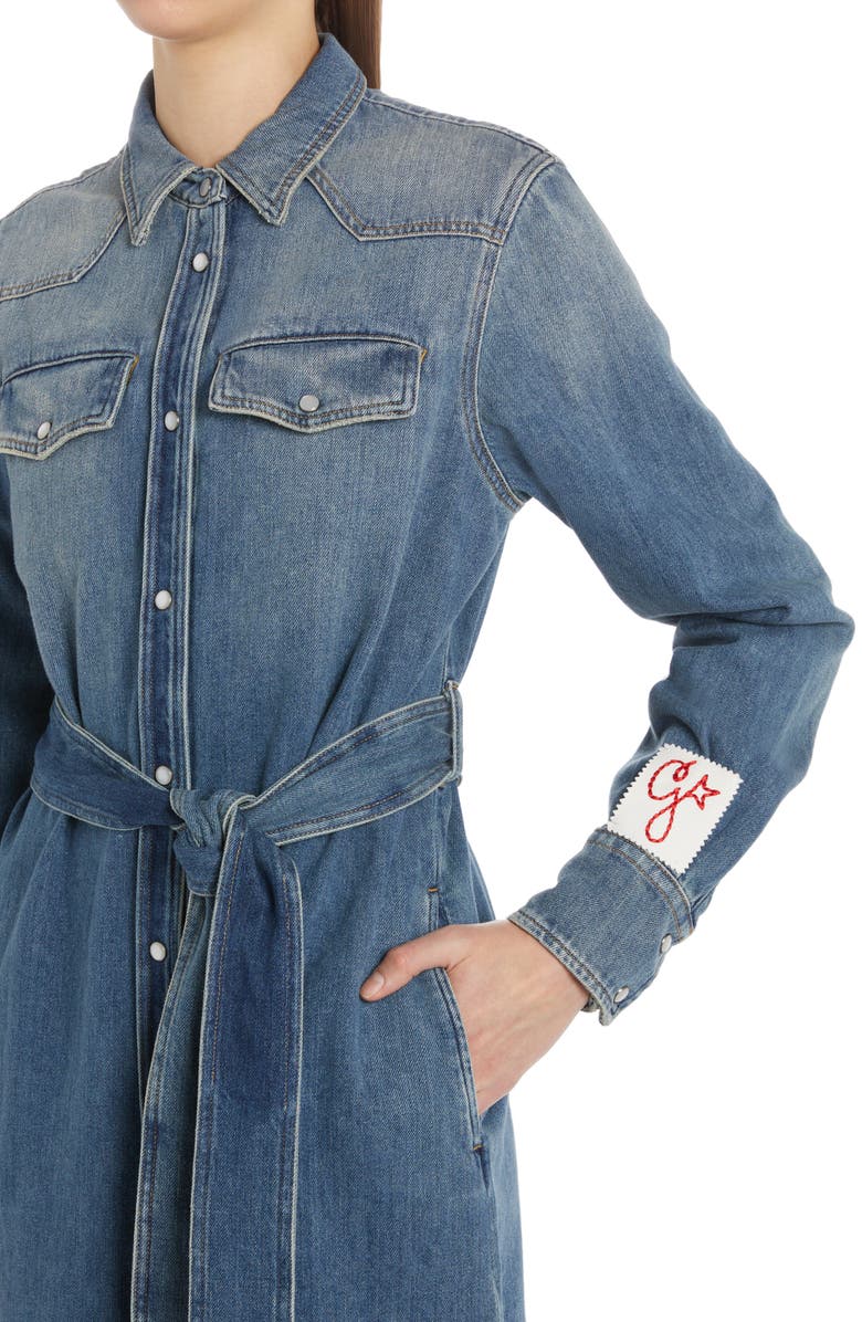 Golden Goose Dana Long Sleeve Denim Shirtdress, Alternate, color, 