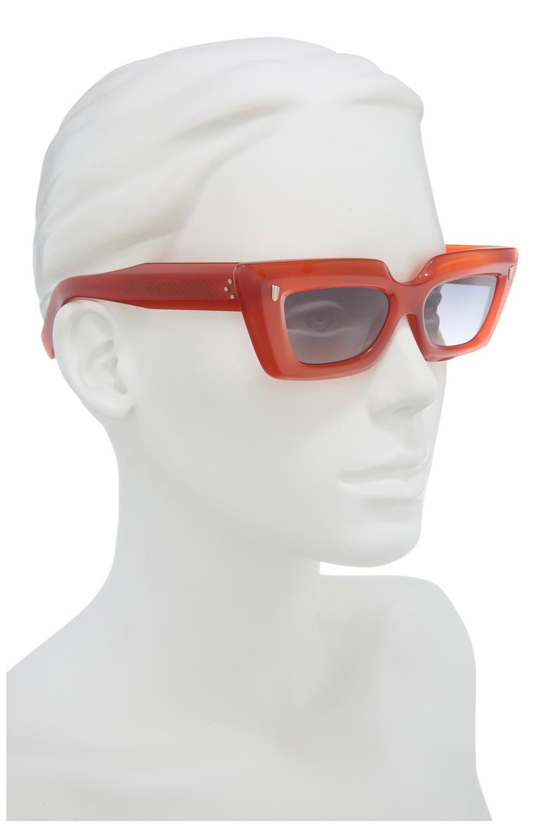1408 51mm Rectangular Sunglasses, Main, color, TOMATO RED