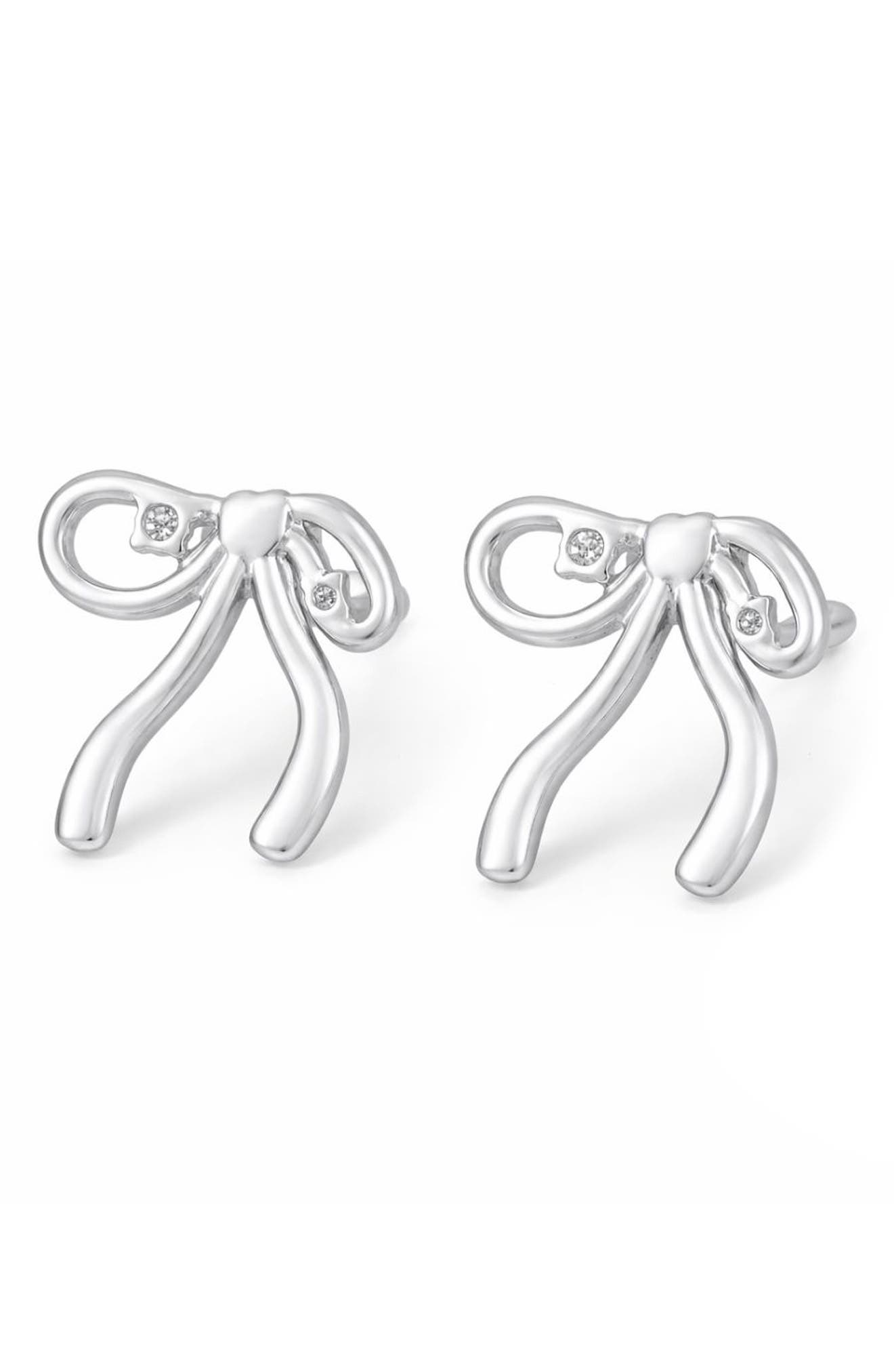REBL Cubic Zirconia Bow Stud Earrings