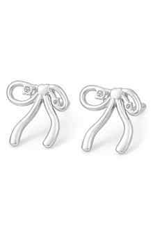 REBL Cubic Zirconia Bow Stud Earrings