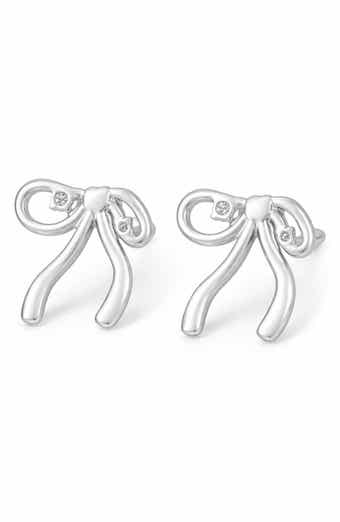 Cubic Zirconia Bow Stud Earrings