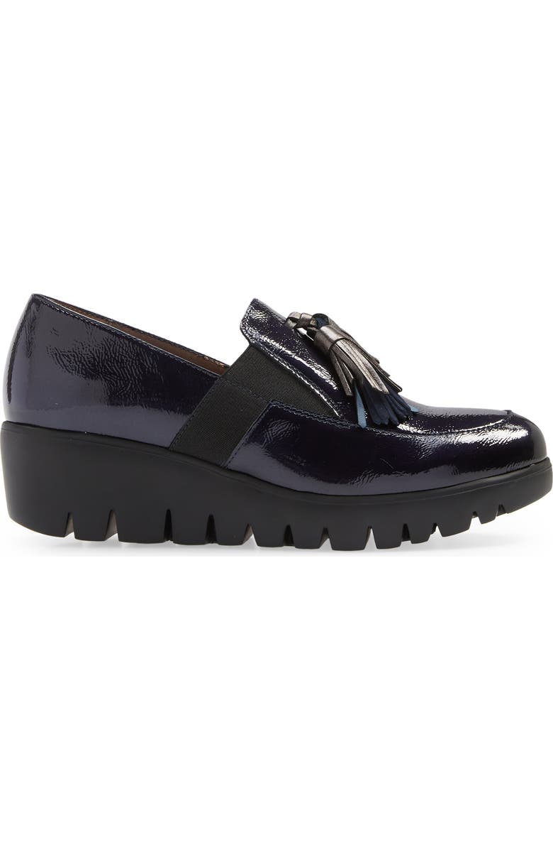Wonders Loafer Wedge, Alternate, color, Lack Noche/ Wash Plomo