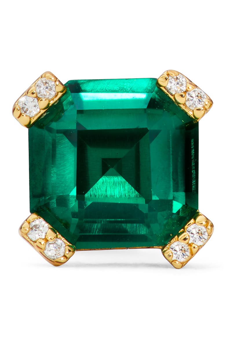 stud earrings, Alternate, color, GREEN/ GOLD