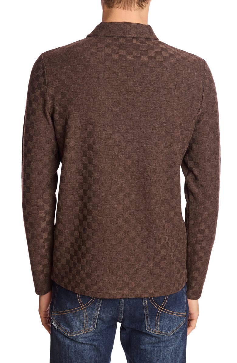 PAISLEY & GRAY Check Long Sleeve Polo, Alternate, color, Chocolate Coffee