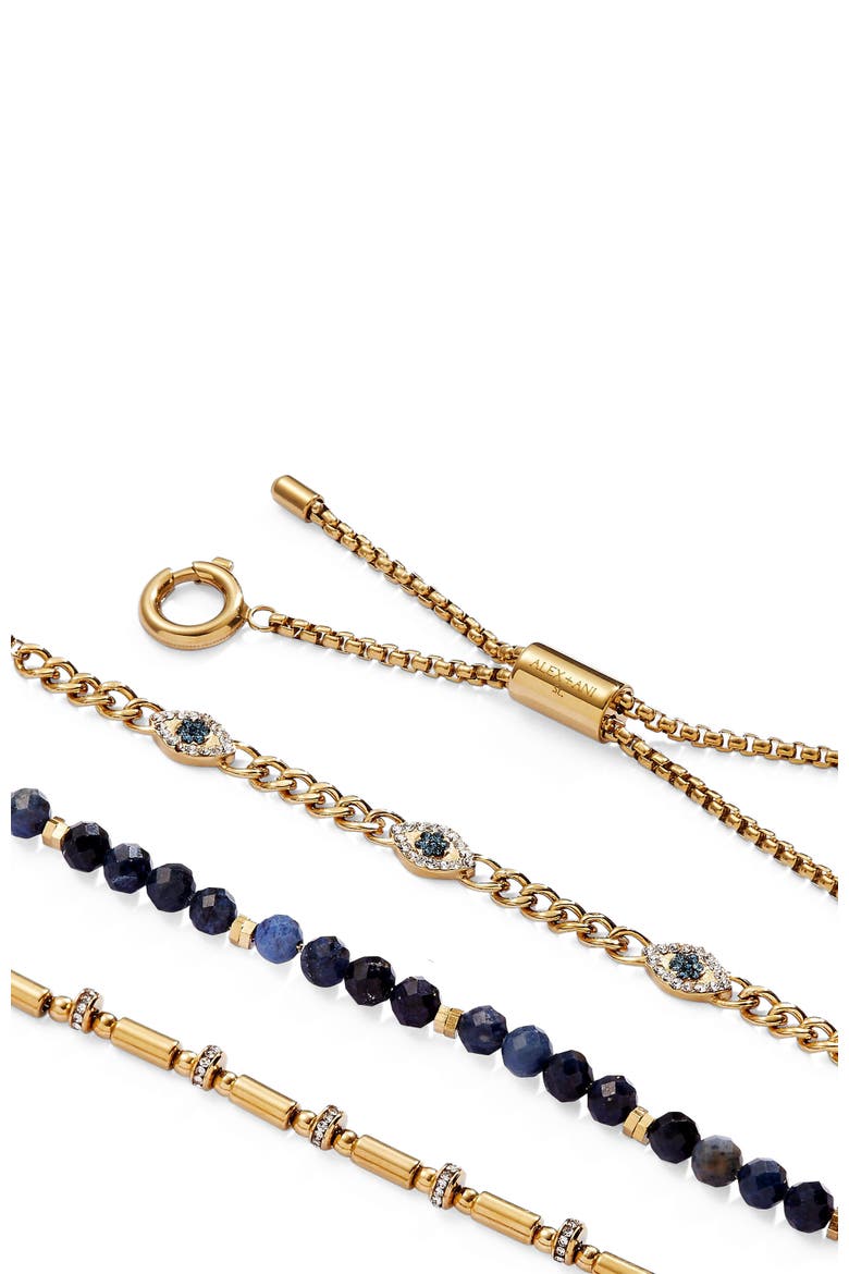 Evil Eye Stranded Bracelet Set, Alternate, color, Gold