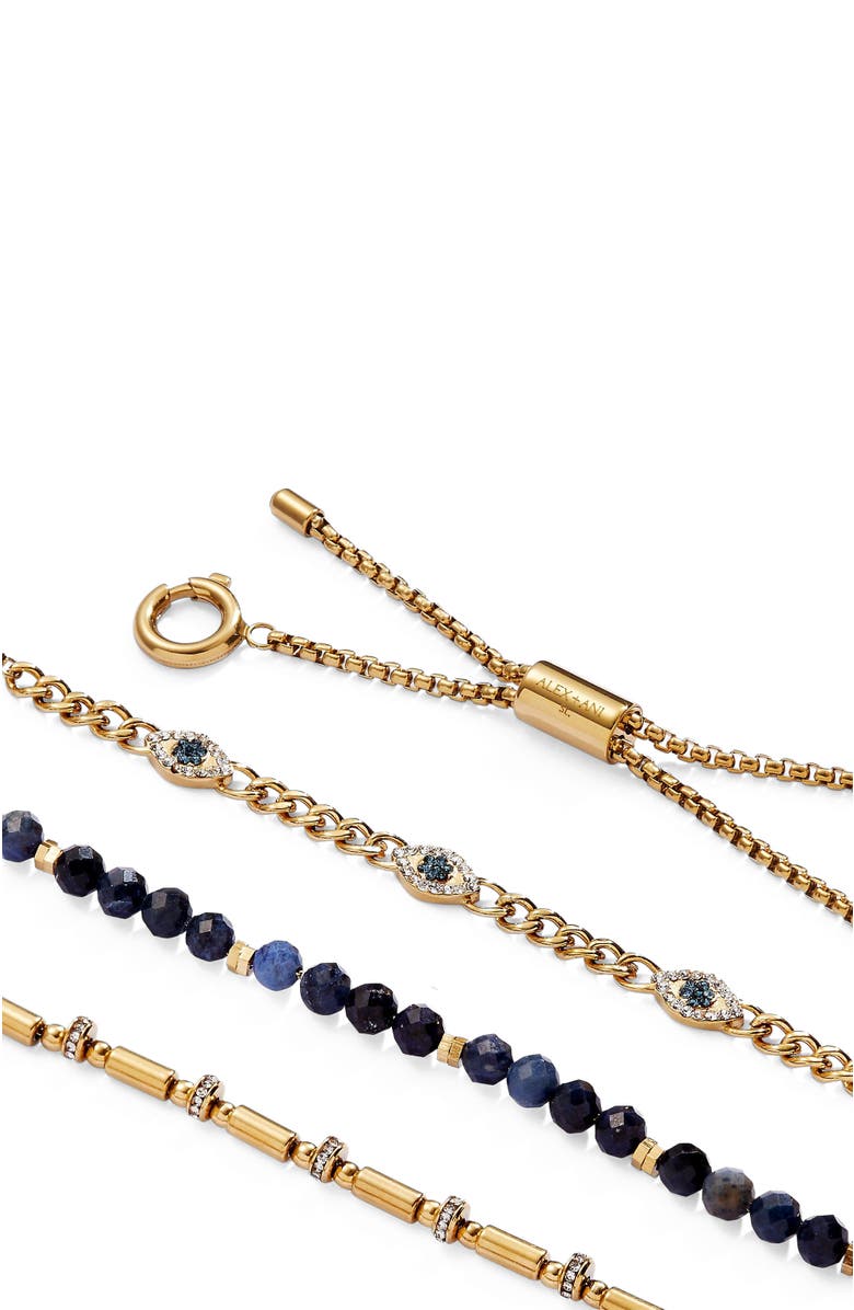 Alex and Ani Evil Eye Stranded Bracelet Set, Alternate, color, Gold
