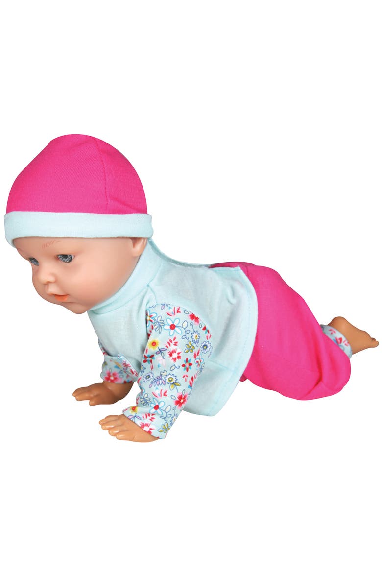 12 Inch Crawling Baby Doll, Pink and Blue, Interactive Doll, Kids 2+, Alternate, color, Multicolored