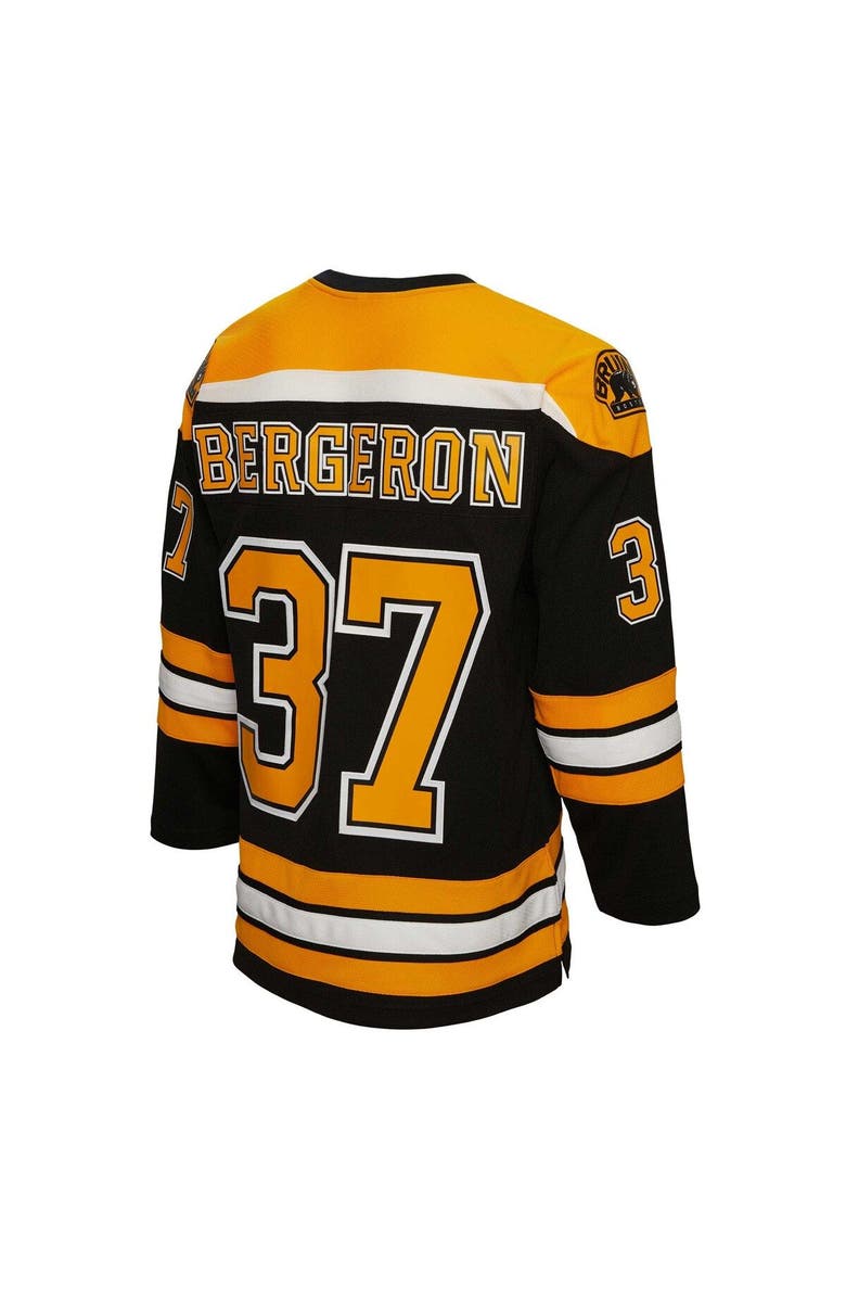Mitchell & Ness Men's Mitchell & Ness Patrice Bergeron Black Boston Bruins Big & Tall 2010 Alternate Captain Patch Blue Line Player Jersey, Alternate, color,