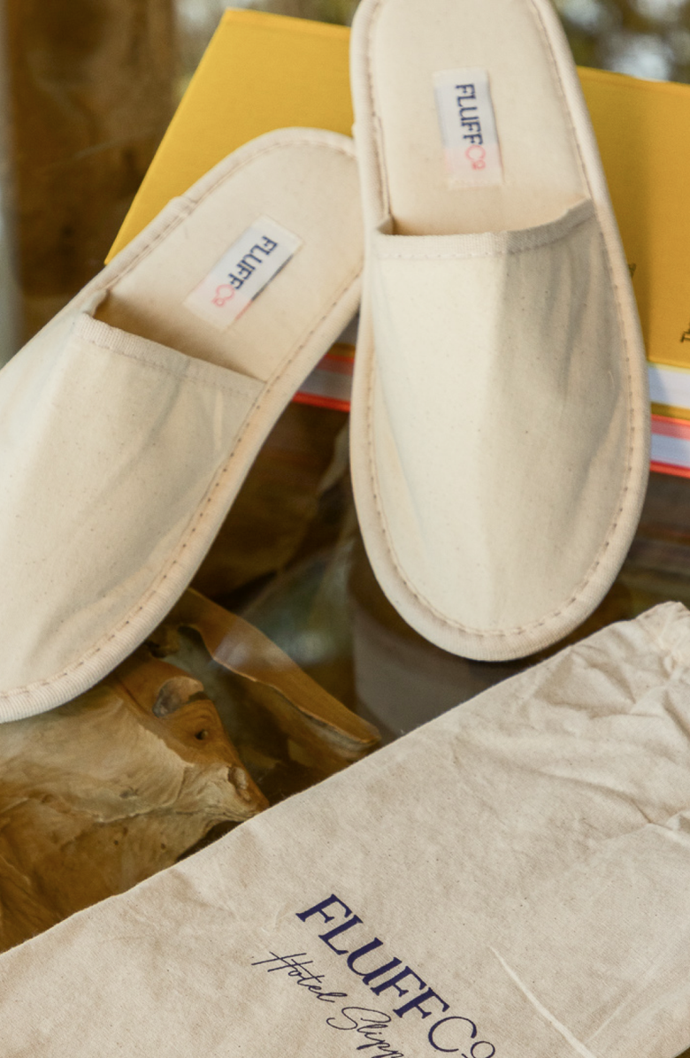 FluffCo | Hotel Comfort Hotel Slippers, Alternate, color, Off White