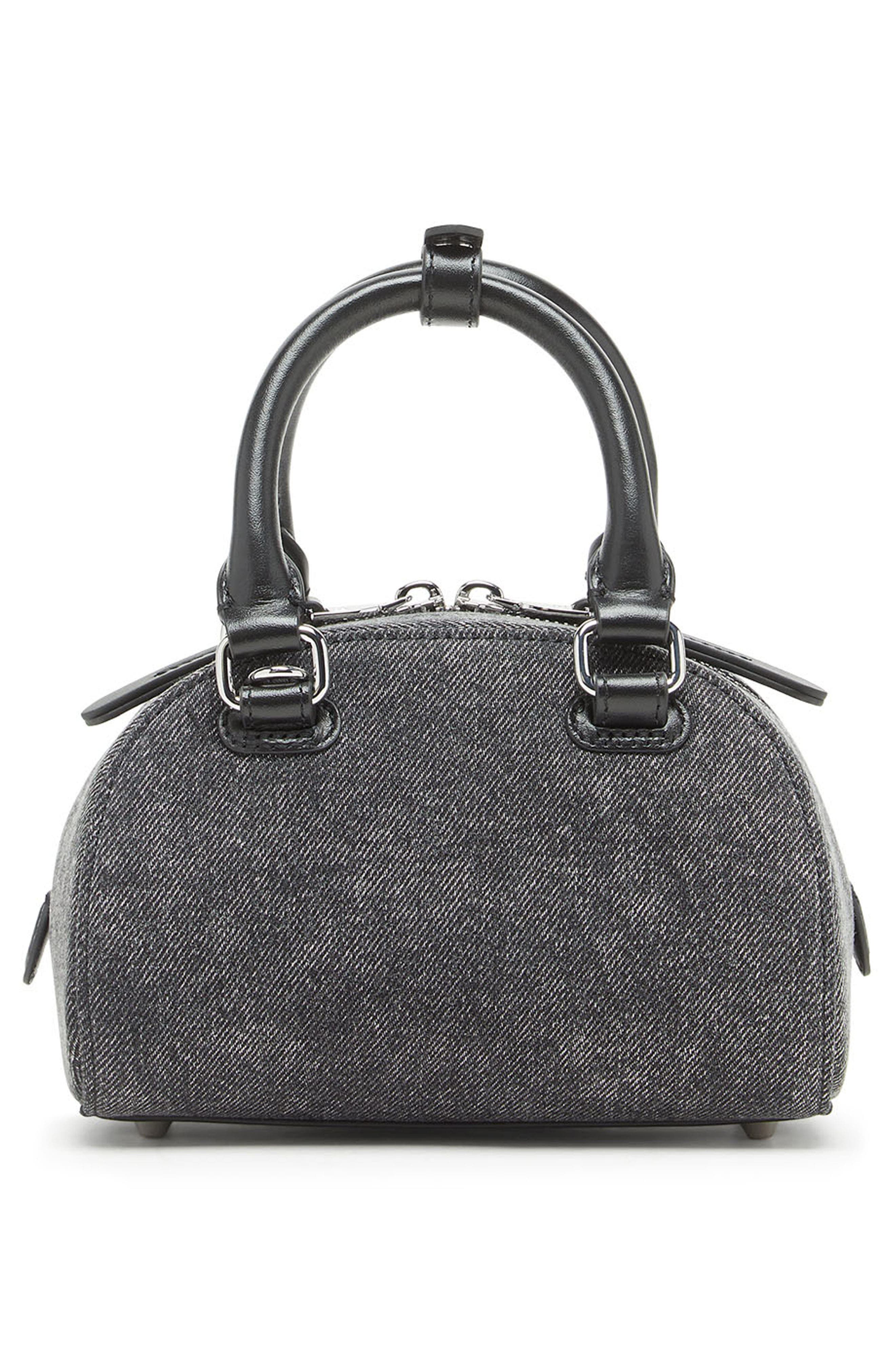 DIESEL<sup>®</sup> Mini 1DR Dome Denim Bowling Bag, Alternate, color, Black
