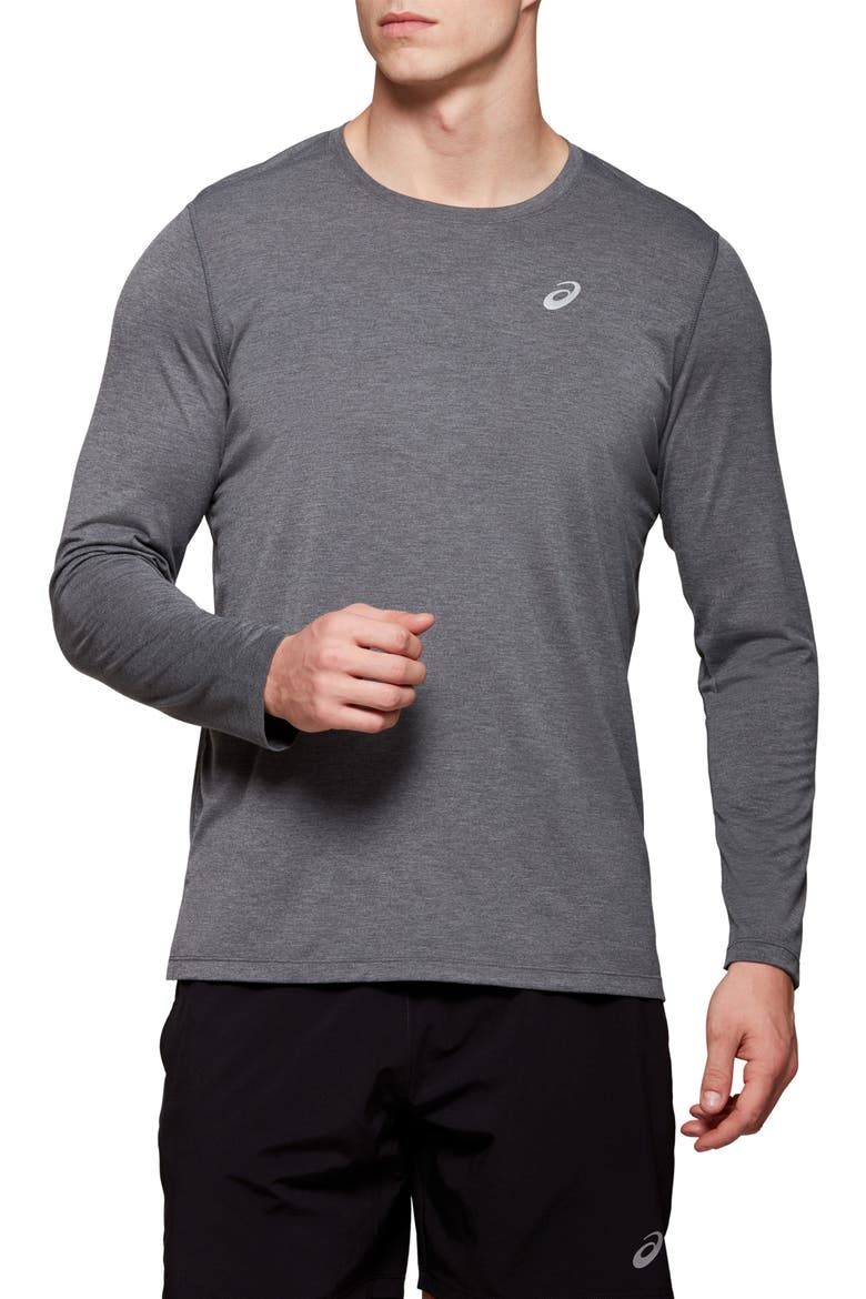 Doarai Stretch Long Sleeve Running T-Shirt, Main, color, DARK GREY