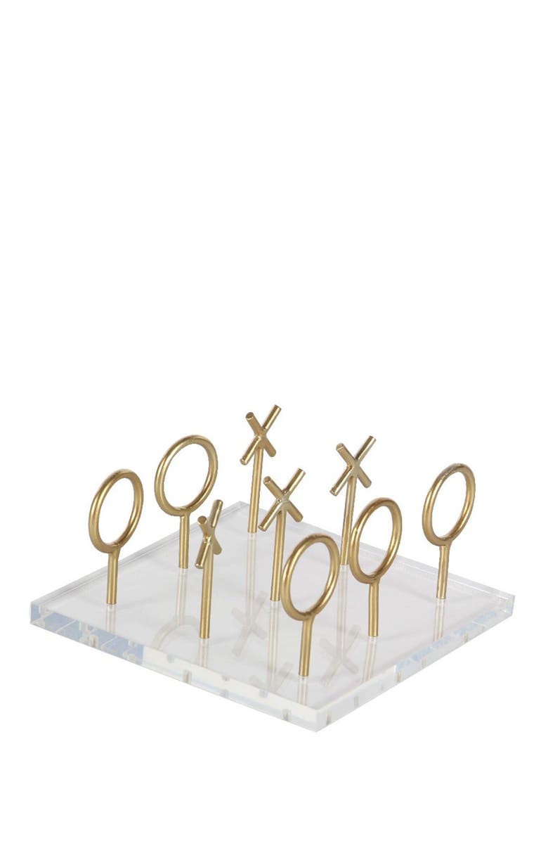 COSMO BY COSMOPOLITAN Gold/Clear Modern Tic Tac Toe Table Decor, Main, color, 