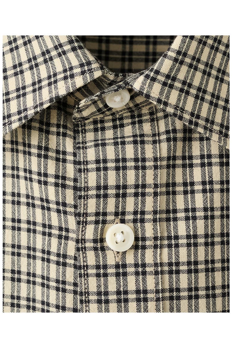 Regular Fit Check Cotton Blend Button-Up Shirt, Alternate, color, BEIGE