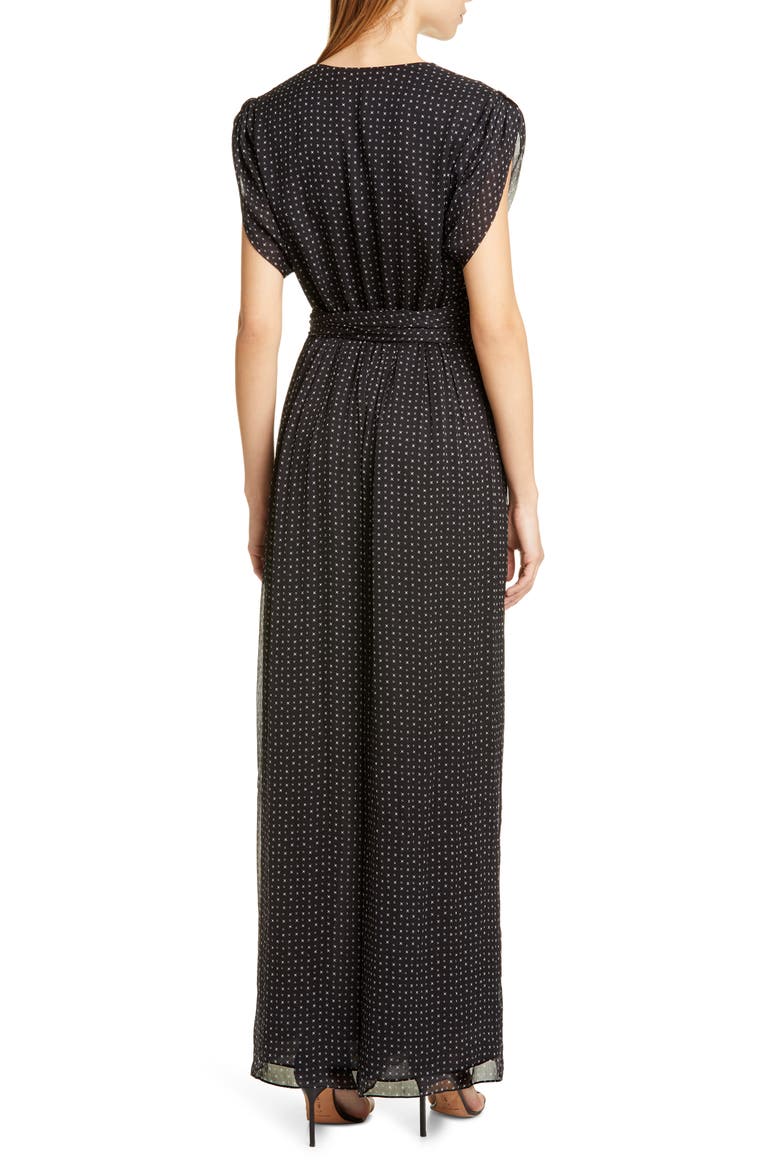 Cassandra Print Silk Jumpsuit, Alternate, color, GEO GRID BLACK