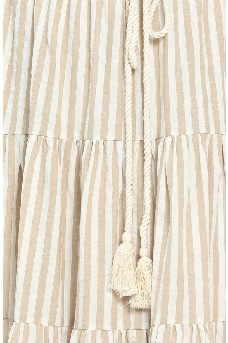 Striped Maxi Skirt, Alternate, color, TAUPE/ WHITE