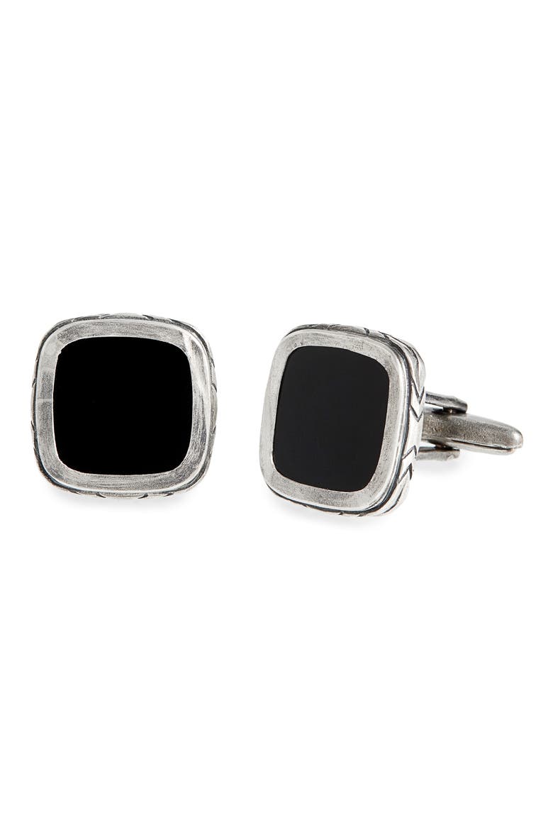 Onyx Cuff Links, Main, color, BLACK