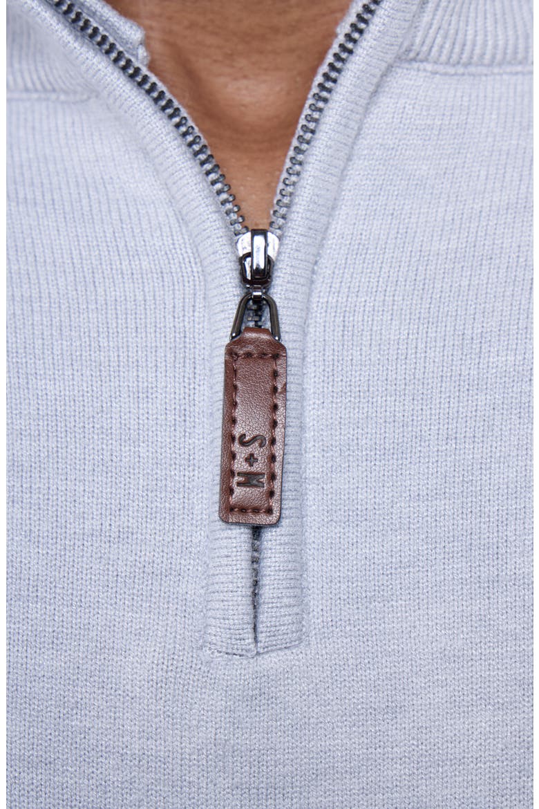 Mock Neck Quarter Zip Sweater, Alternate, color, LIGHT HEATHER GREY