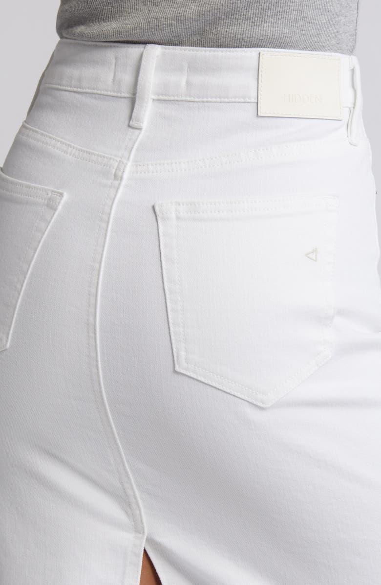HIDDEN JEANS Raw Hem Denim Skirt, Alternate, color, White