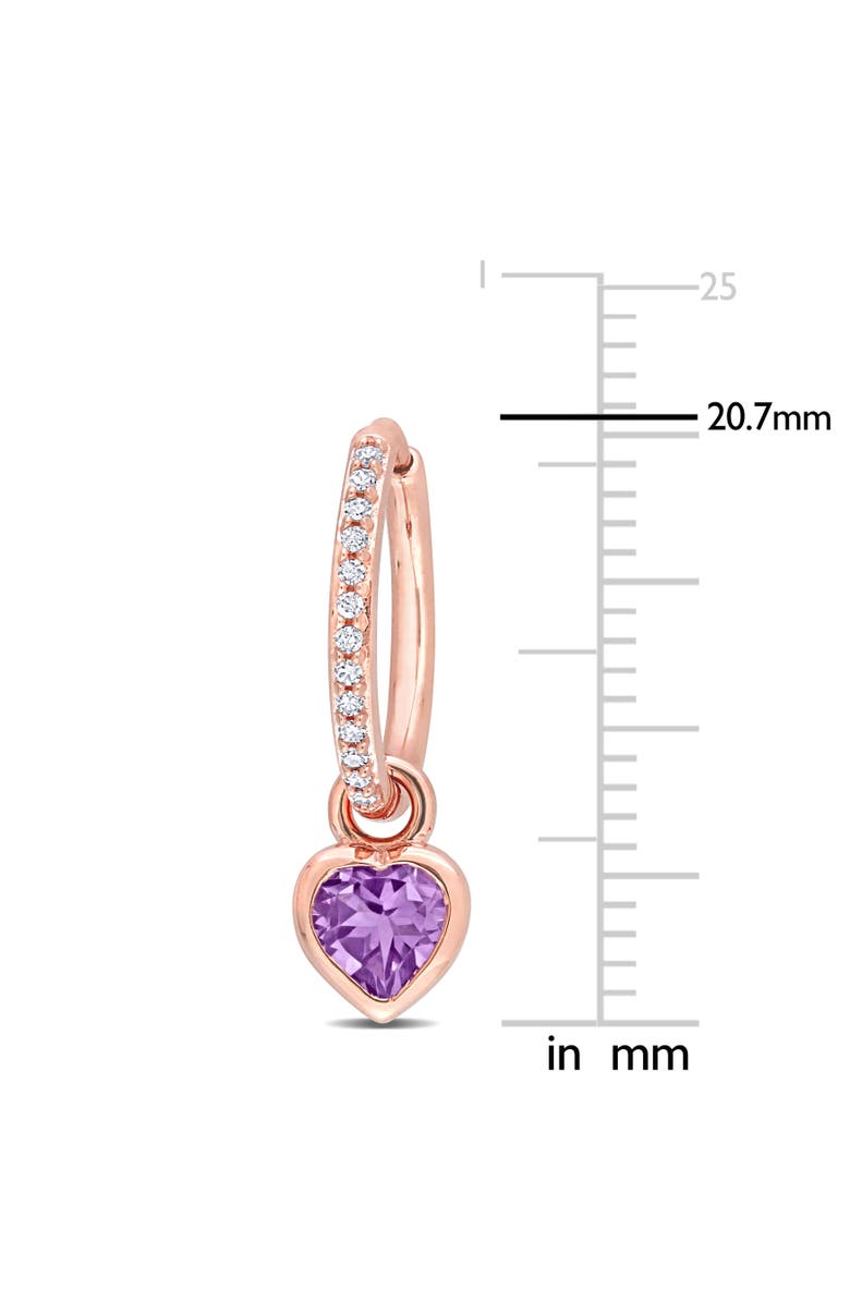 Julianna B. Amethyst & Diamond Heart Huggie Earrings 10K, Alternate, color,