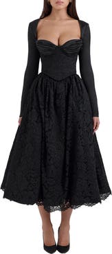 fit and flare corset midi dress Romantic Corset Flare Midi Dress
