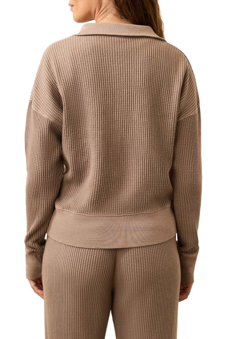 Surf Organic Cotton Waffle Henley, Alternate, color, WOOD SMOKE