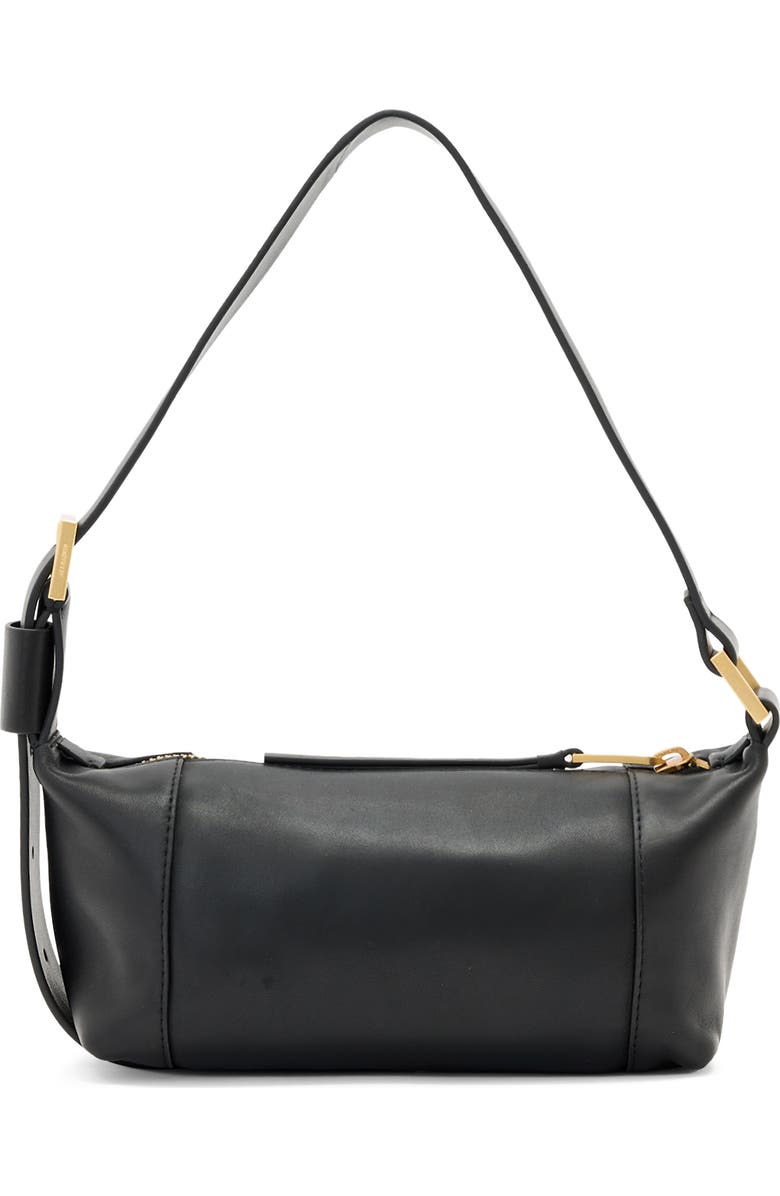 AllSaints Mini Vega Leather Shoulder Bag, Alternate, color, Black