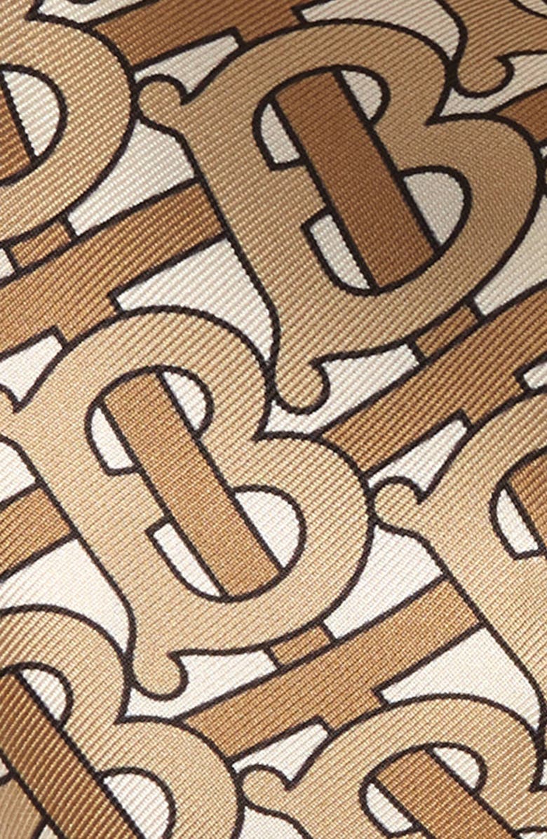 Burberry TB Monogram Reversible Silk Skinny Scarf, Alternate, color,