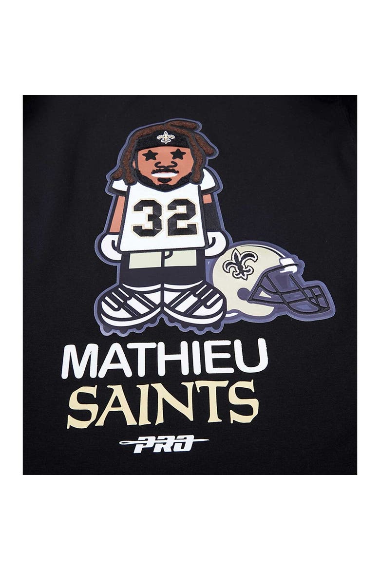 Men's Pro Standard Tyrann Mathieu Black New Orleans Saints Player Avatar Graphic T-Shirt, Alternate, color, Black