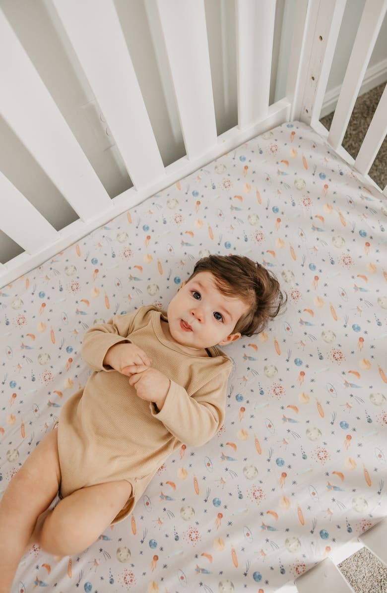 Copper Pearl Premium Crib Sheet, Alternate, color, Cosmos