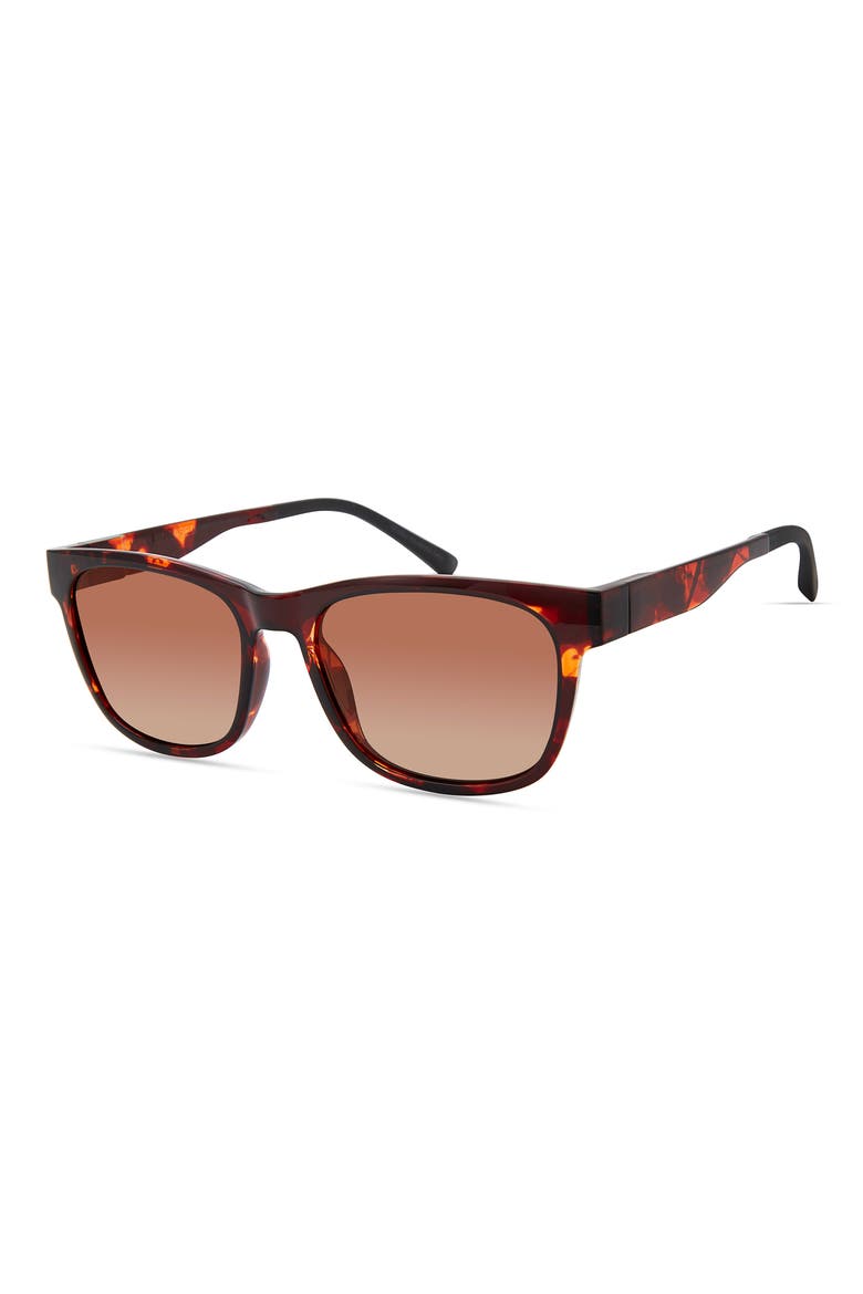 Aino 53mm Polarized Square Sunglasses, Alternate, color, BROWN TORTOISE
