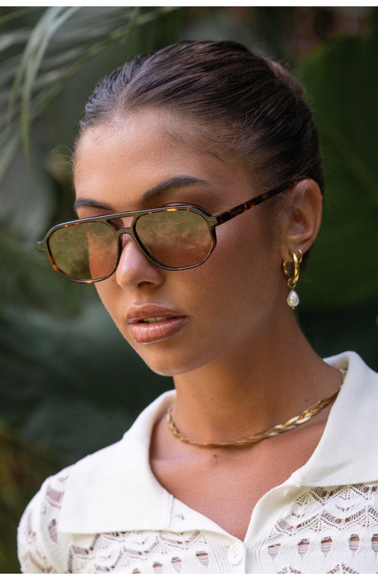 FREYRS Eyewear Fenix Aviator Sunglasses, Alternate, color, Brown