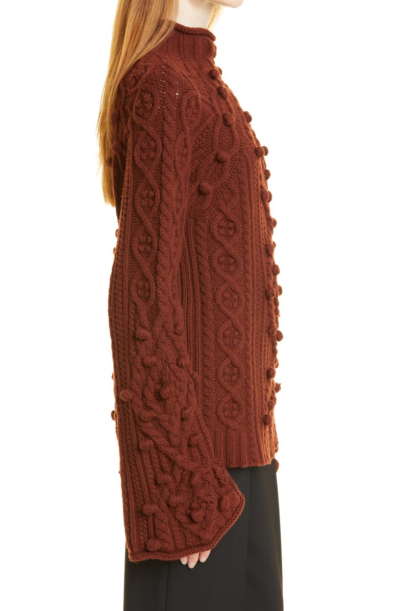 Rebecca Taylor Bauble Cableknit Turtleneck, Alternate, color,