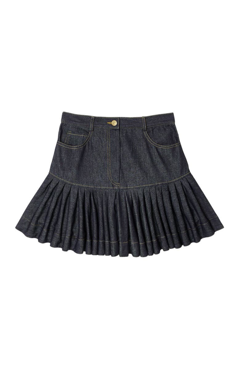 SANDRO Short denim ruffled skirt, Alternate, color, Deep Blue