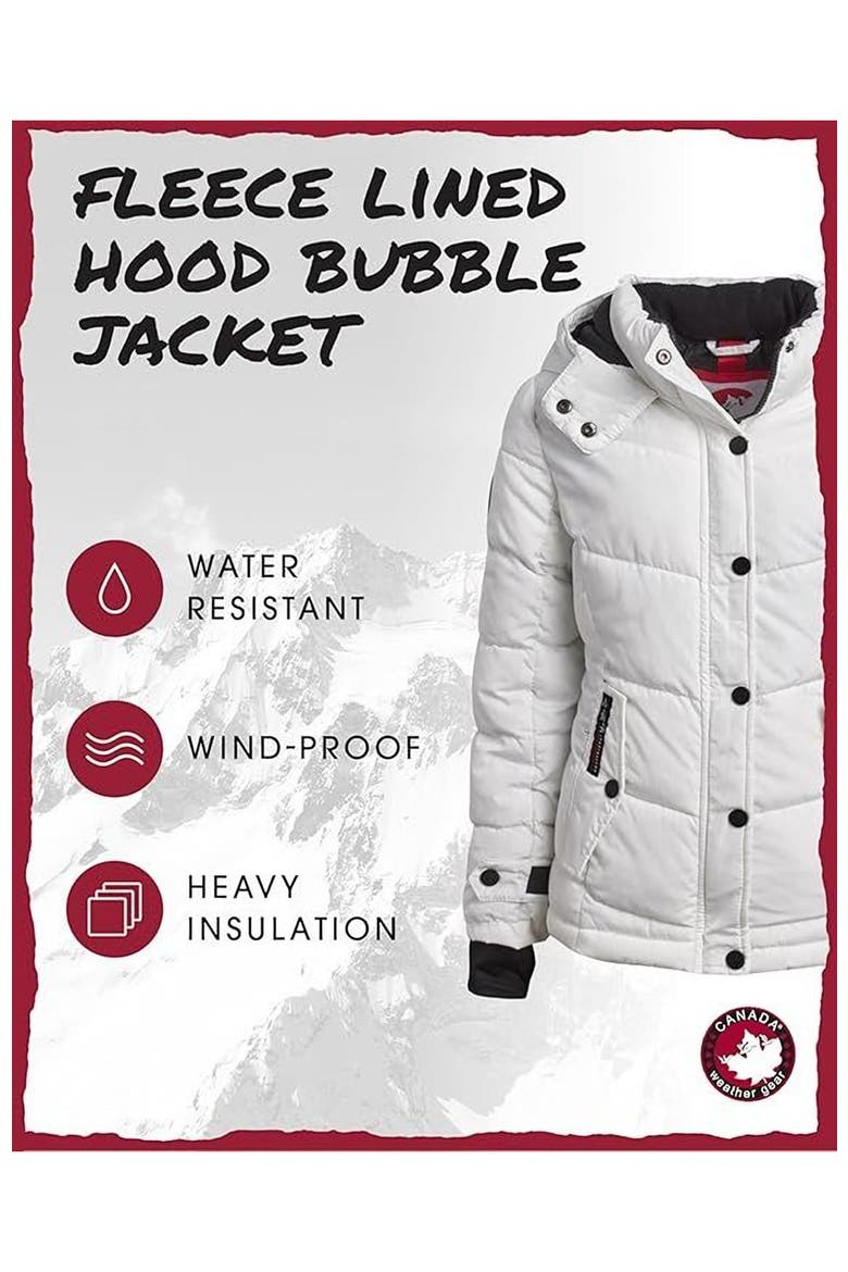 Girls' Quilted Heavyweight Winter Coat, Alternate, color, White
