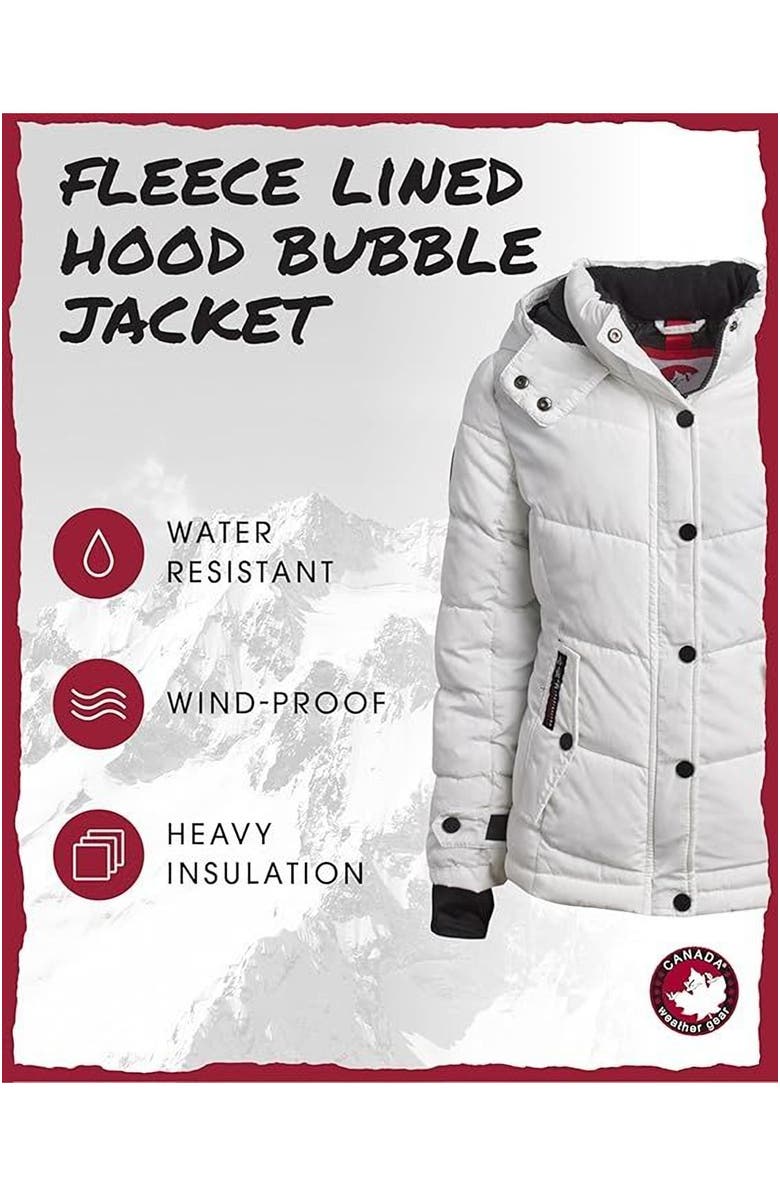 CANADA WEATHER GEAR Girls' Quilted Heavyweight Winter Coat, Alternate, color, White