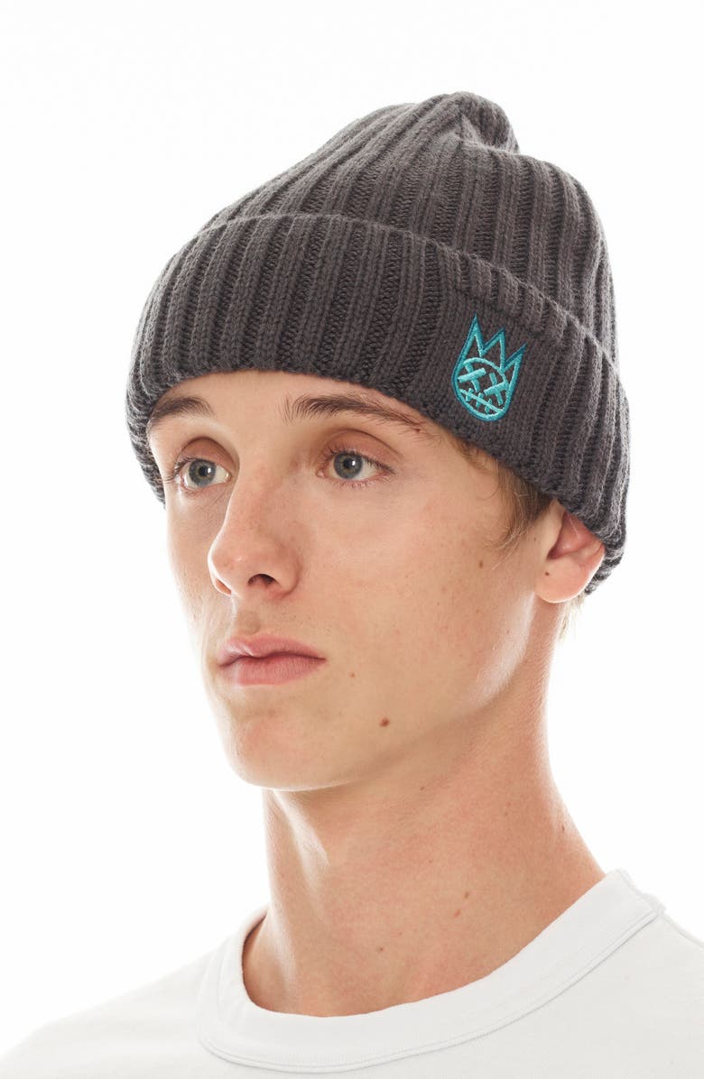 Cult of Individuality Embroidered Logo Cotton Knit Beanie, Alternate, color, 