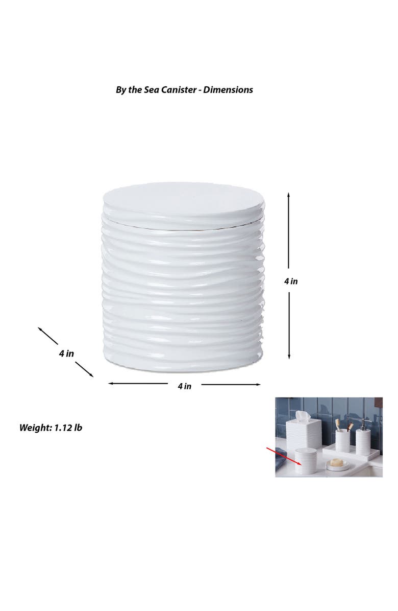 ROSELLI TRADING COMPANY By the Sea Canister, Alternate, color, White